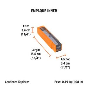 Broca para concreto 3/8 x 5" Código: 11221