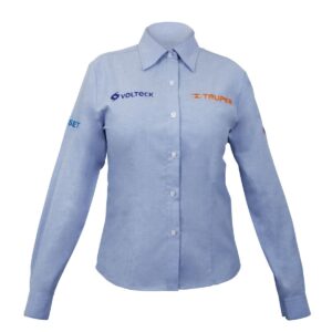 Camisa azul para dama manga larga talla mediana Código: 63102
