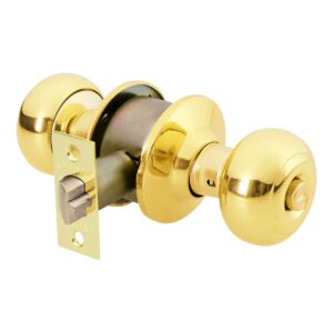 Cerradura pomo laton brillante oval recamara Código: 43458