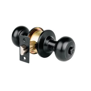 Cerradura pomo negro oval recamara hermex Código: 47913