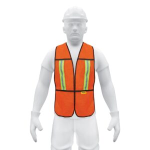 Chaleco de seguridad con cintas reflejantes naranja Código: 21025