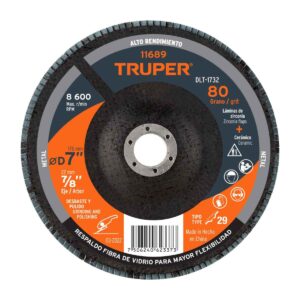 Disco 7" laminado grano 80 centro 7/8" Código: 11689