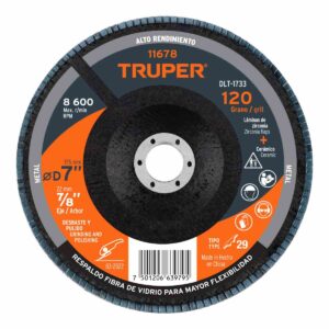 Disco laminado 7" grano 120 centro 7/8" Código: 11678