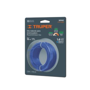 Hilo redondo para desbrozadora 15 m largo 1.6 mm blister Código: 16942