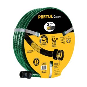 Manguera 1/2" reforzada 3 capas 15 m pretul Código: 25017