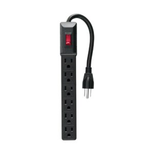 Multicontacto 16 awg domestico econ 6 entradas negro Código: 49860