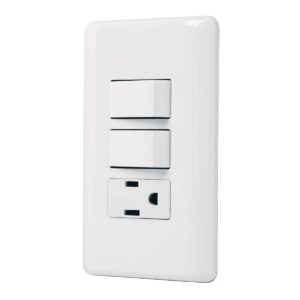 Placa armada con contacto y 2 interruptores sencillos basic Código: 25081