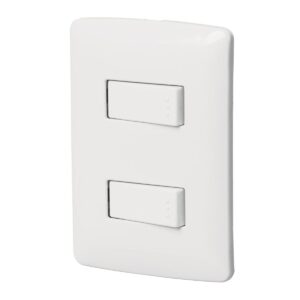 Placa armada 2 interruptores sencillos italiana blanco Código: 46461