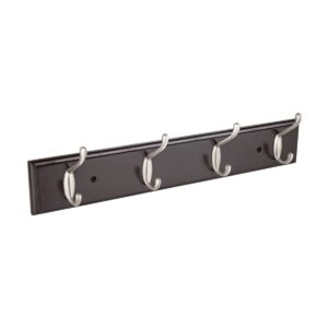 Perchero negro para pared con 4 ganchos satinados Código: 49624