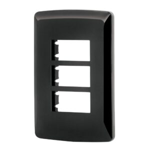 Placa 3 modulos italiana color negro Código: 40138