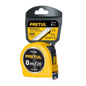 Flexometro amarillo 8 m cinta 1" pretul Código: 21603