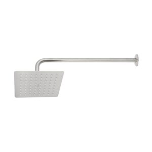 Regadera cuadrada 8" acero inox con brazo satín túbig Código: 47744