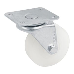 Rodaja de polietileno 2-1/2 placa giratoria pisada 22mm Código: 48626