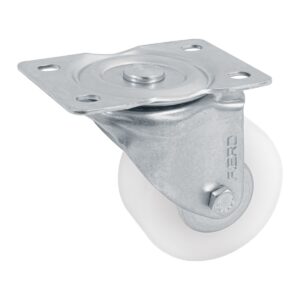 Rodaja de polietileno 3" placa giratoria con balero Código: 48629