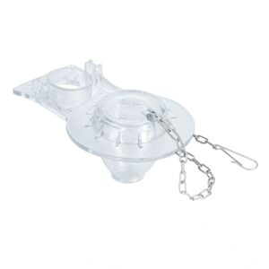 Sapo para wc pvc transparente con cadena inoxidable 2" Código: 40089