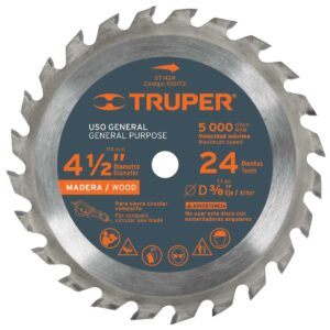 Disco sierra p/madera 4-1/2" 24 dientes centro 3/8" Código: 100172