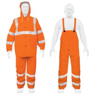 Conjunto impermeable doble capa naranja con reflejante m Código: 17408